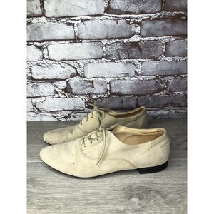 Tod's Beige Suede Lace Up Italian Oxfords Shoes Dress Shoes Women Sz 40EU/9.5US